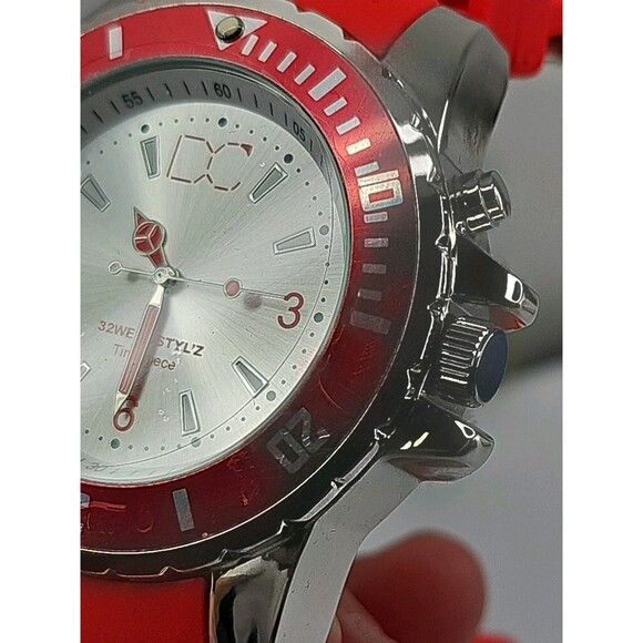 32West Styl'z Men's Watch RED Color Strap & Bezel New DC on dial = Dade County - Picture 12 of 12